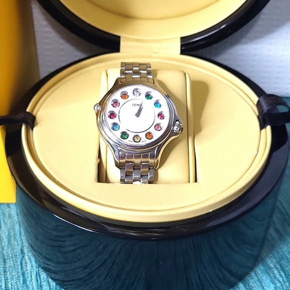 Fendi Crazy Carat Watch-Full Inclusion 3 Changing Faces-Diamond & Gemstones EUC main image 12
